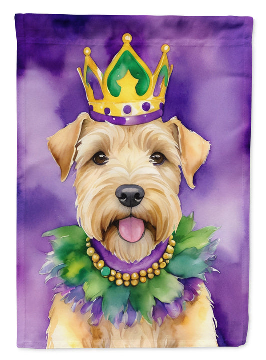 Wheaten Terrier King of Mardi Gras House Flag