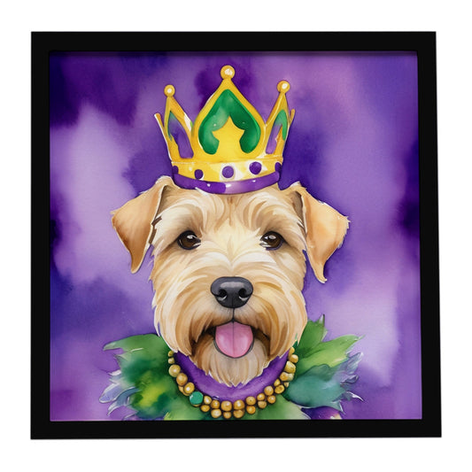 Wheaten Terrier King of Mardi Gras Framed Metal Print