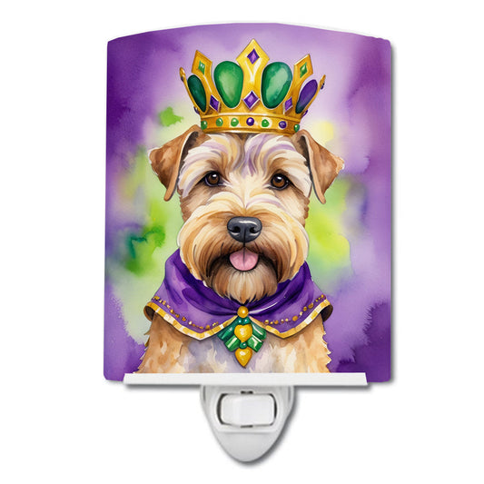 Wheaten Terrier King of Mardi Gras Ceramic Night Light