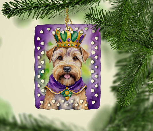 Wheaten Terrier King of Mardi Gras Porcelain Ornament