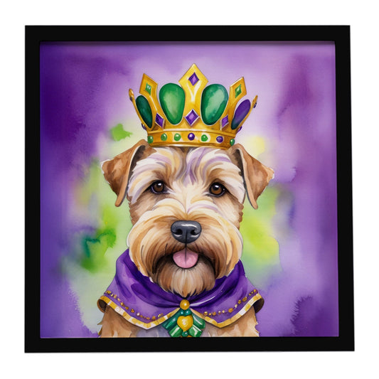 Wheaten Terrier King of Mardi Gras Framed Metal Print