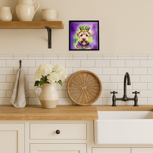 Wheaten Terrier King of Mardi Gras Framed Metal Print