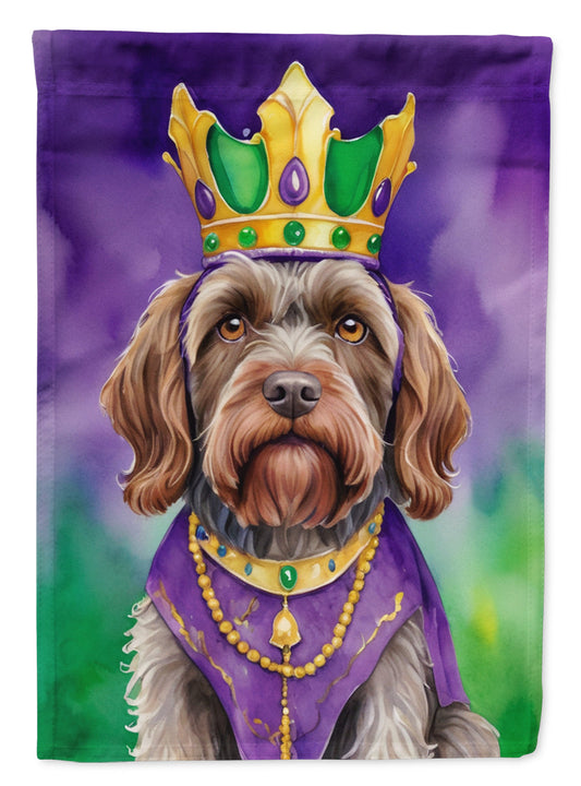 Wirehaired Pointing Griffon King of Mardi Gras House Flag