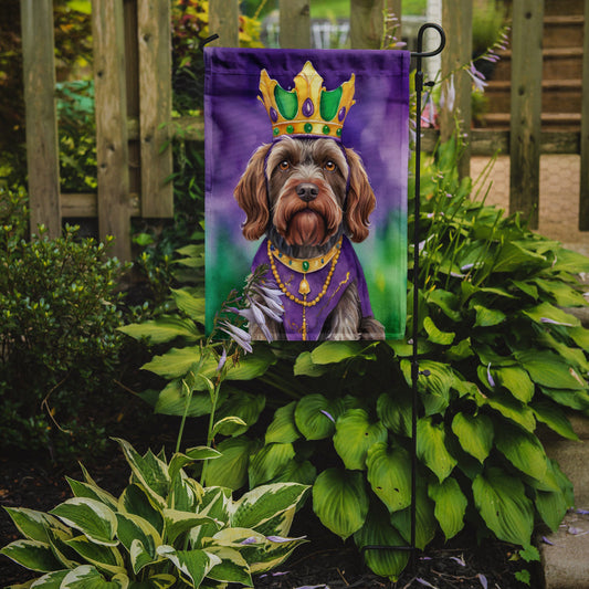 Wirehaired Pointing Griffon King of Mardi Gras Garden Flag - Vibrant Dog-Themed Yard Decor by Caroline's Treasures
