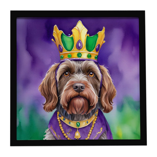 Wirehaired Pointing Griffon King of Mardi Gras Framed Metal Print
