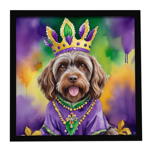 Wirehaired Pointing Griffon King of Mardi Gras Framed Metal Print