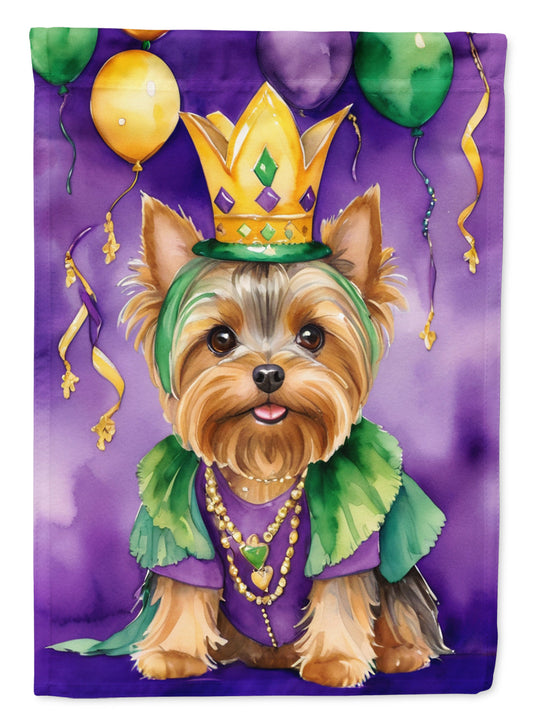 Yorkshire Terrier King of Mardi Gras Garden Flag - Vibrant Dog-Themed Yard Decor by Caroline's Treasures