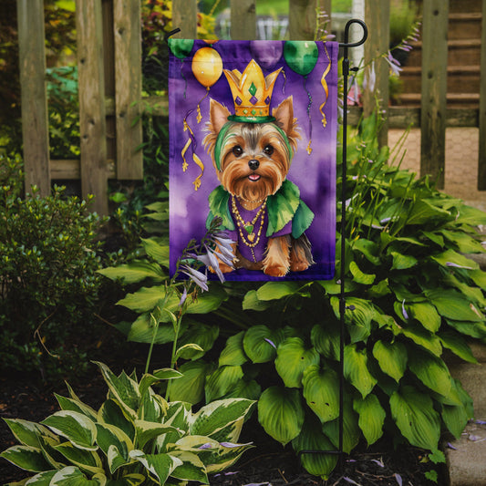 Yorkshire Terrier King of Mardi Gras Garden Flag - Vibrant Dog-Themed Yard Decor by Caroline's Treasures