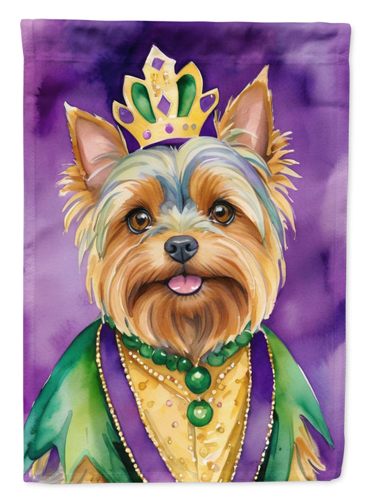 Yorkshire Terrier King of Mardi Gras Garden Flag - Vibrant Dog-Themed Yard Decor by Caroline's Treasures