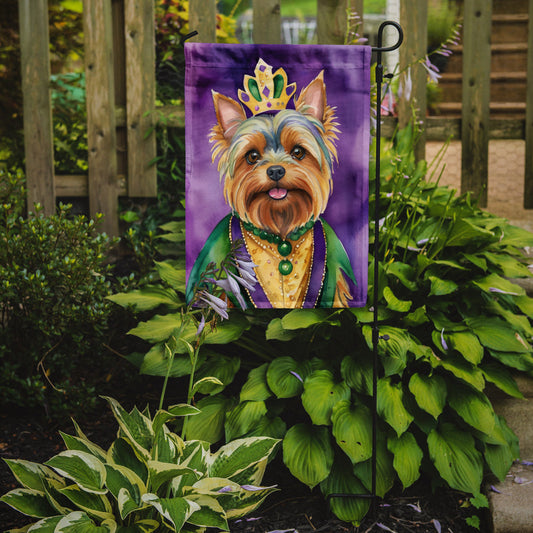 Yorkshire Terrier King of Mardi Gras Garden Flag - Vibrant Dog-Themed Yard Decor by Caroline's Treasures