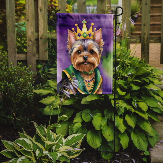 Yorkshire Terrier King of Mardi Gras Garden Flag - Vibrant Dog-Themed Yard Decor by Caroline's Treasures