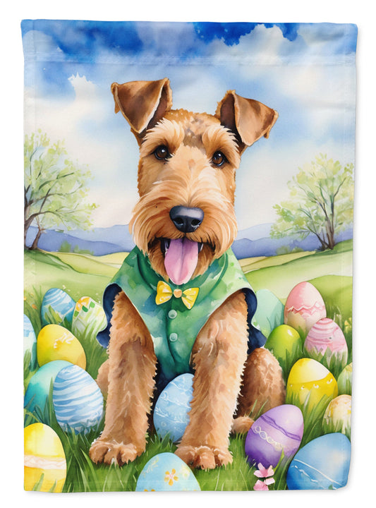 Airedale Terrier Easter Garden Flag - Easter Egg Hunt - Dog-Themed Spring Yard Decor