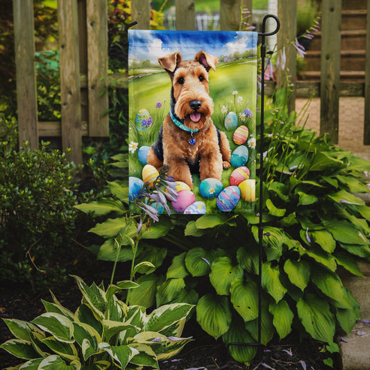 Airedale Terrier Easter Garden Flag - Easter Egg Hunt - Dog-Themed Spring Yard Decor