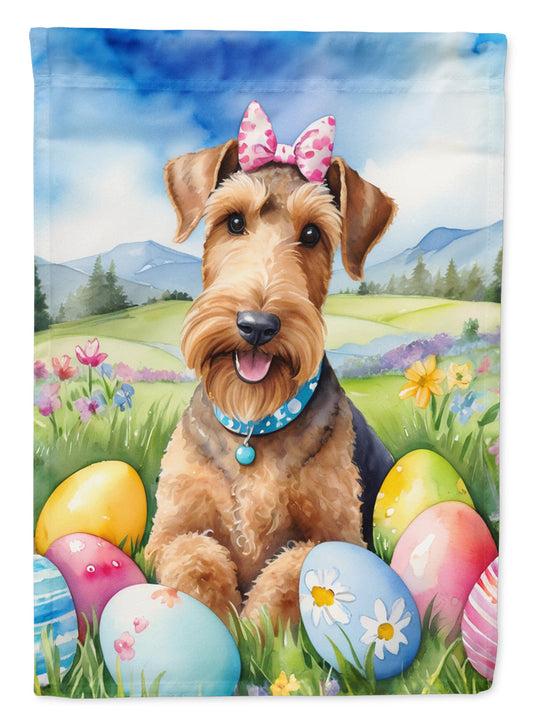 Airedale Terrier Easter Garden Flag - Easter Egg Hunt - Dog-Themed Spring Yard Decor