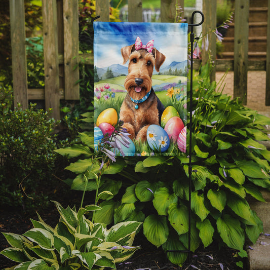 Airedale Terrier Easter Garden Flag - Easter Egg Hunt - Dog-Themed Spring Yard Decor