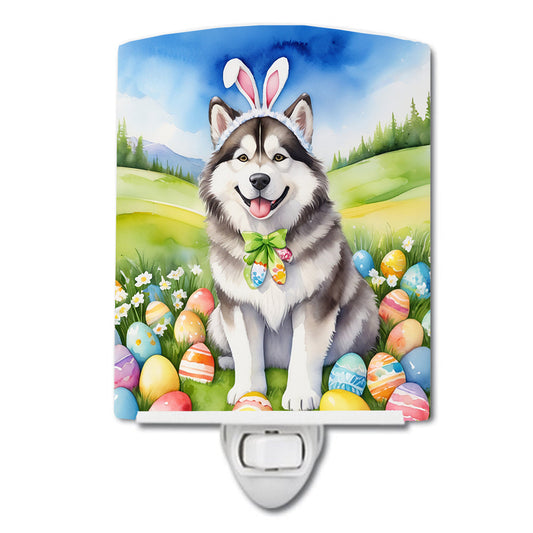 Alaskan Malamute Easter Egg Hunt Ceramic Night Light