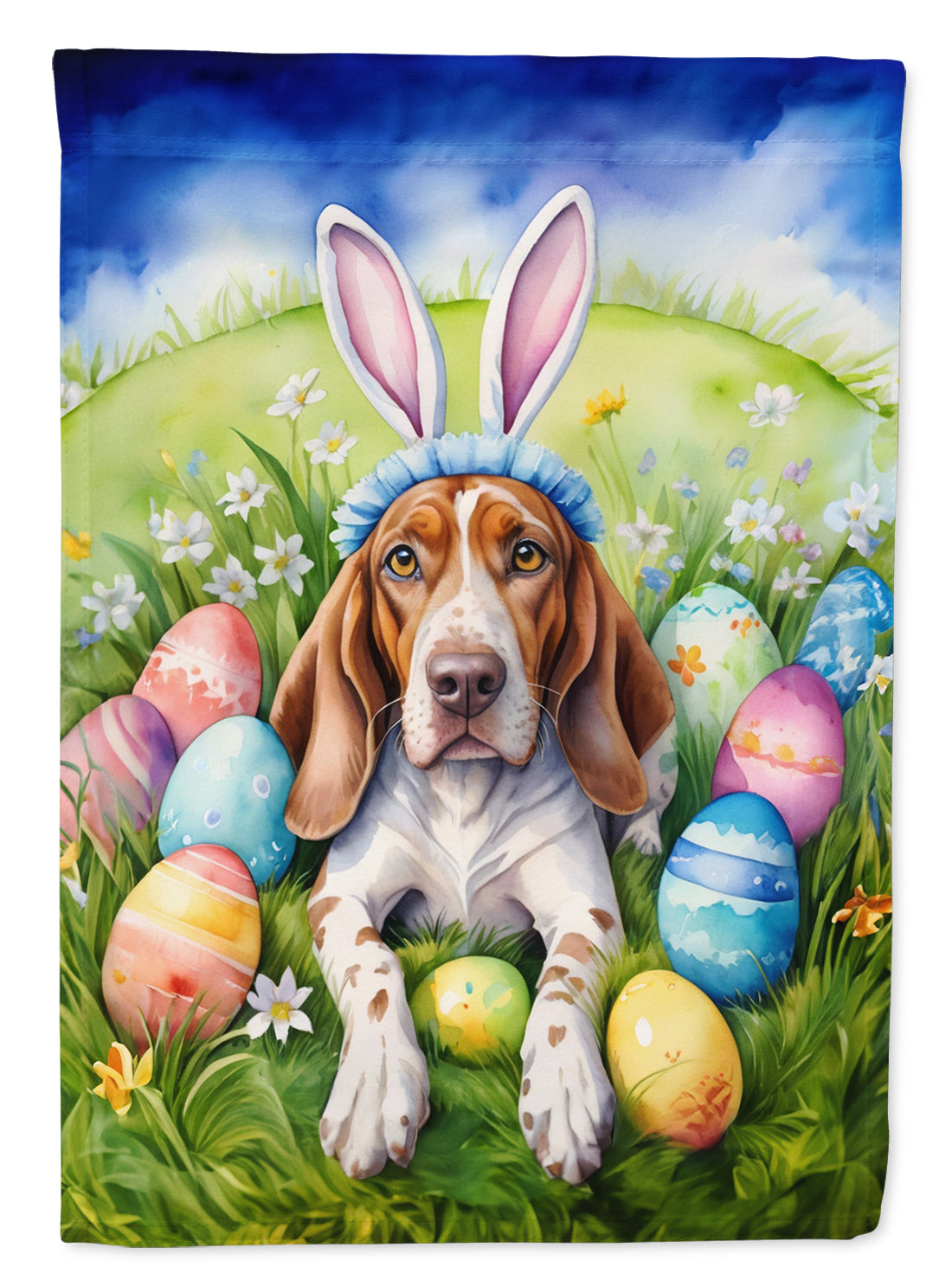 American English Coonhound Easter Egg Hunt House Flag