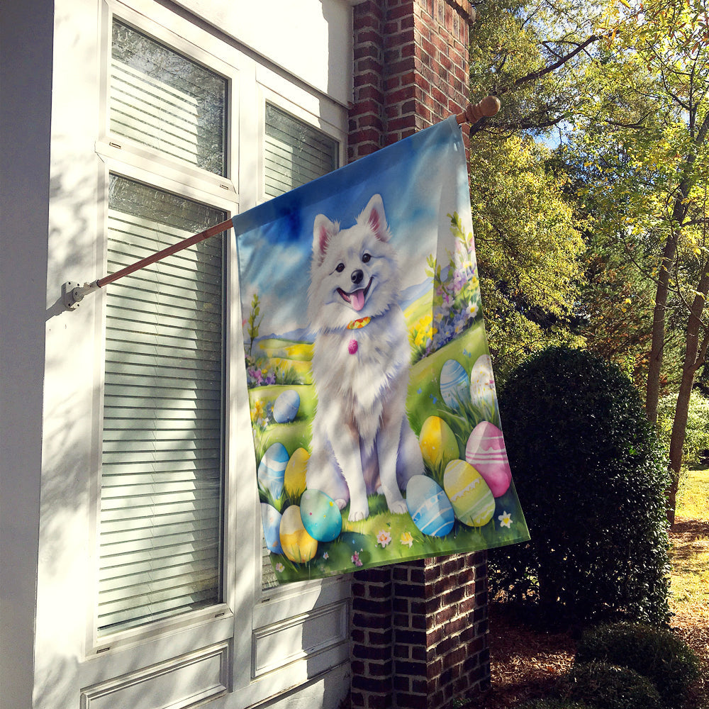 American Eskimo Easter Egg Hunt House Flag
