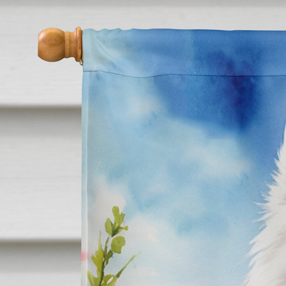 American Eskimo Easter Egg Hunt House Flag