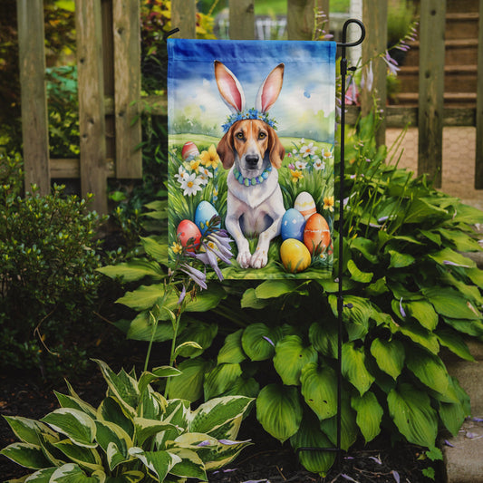 American Foxhound Easter Garden Flag - Easter Egg Hunt - Dog-Themed Spring Yard Decor