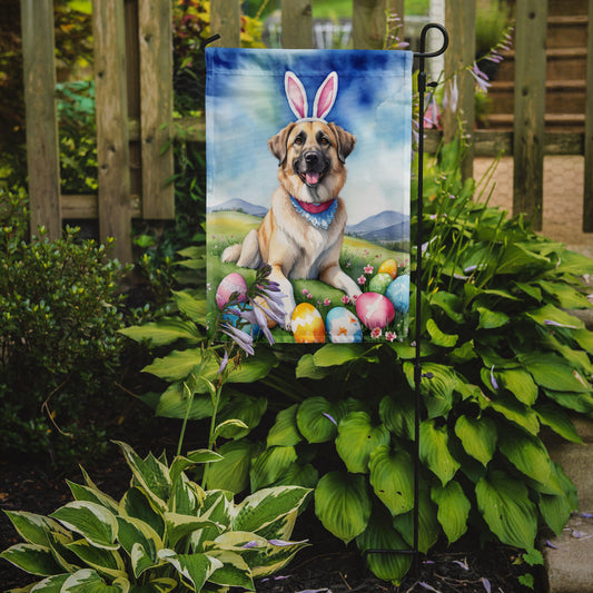 Anatolian Shepherd Dog Easter Garden Flag - Easter Egg Hunt - Dog-Themed Spring Yard Decor