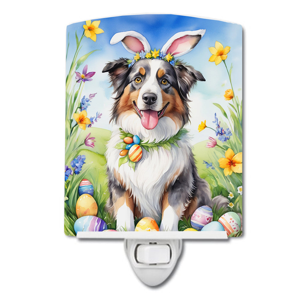 Australian Shepherd Easter Egg Hunt Ceramic Night Light