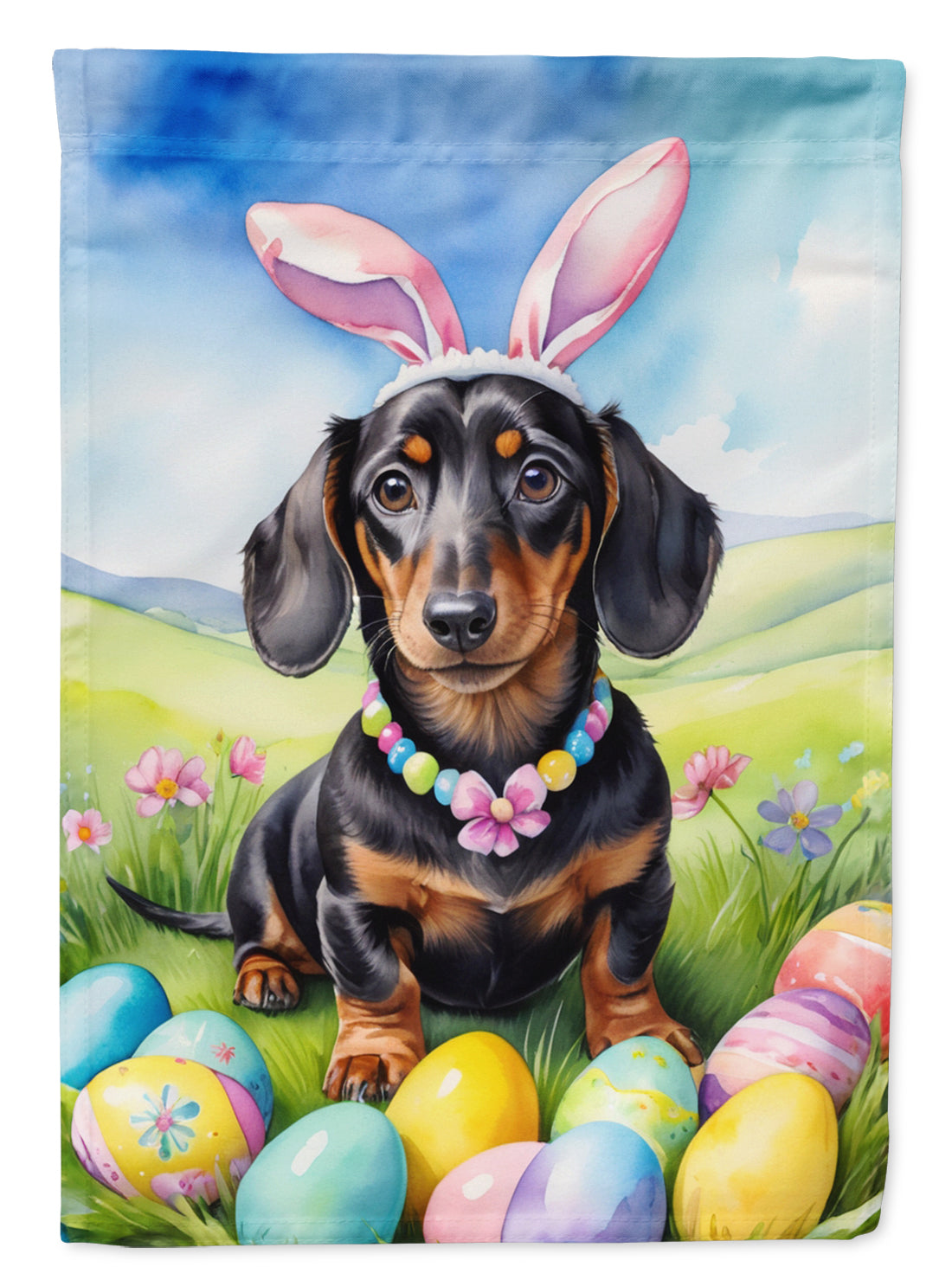 Dachshund Easter Egg Hunt House Flag