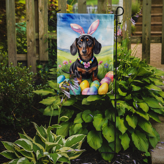 Dachshund Easter Garden Flag - Easter Egg Hunt - Dog-Themed Spring Yard Decor