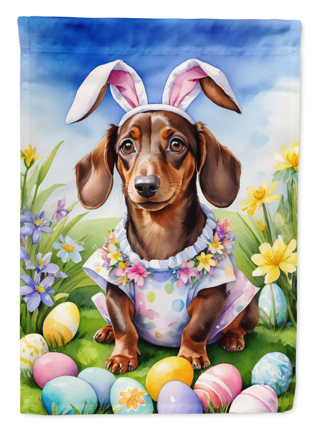 Dachshund Easter Egg Hunt House Flag