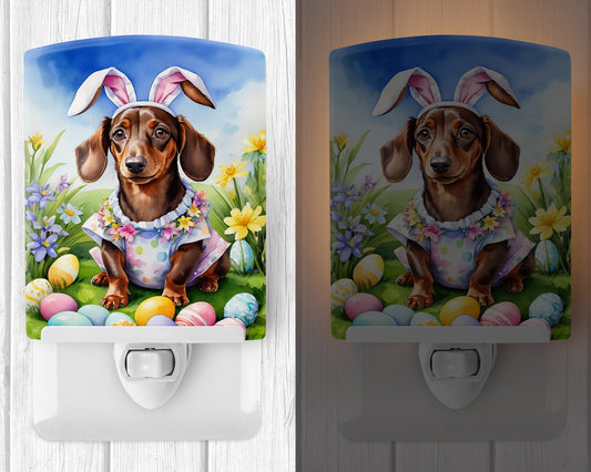 Dachshund Easter Egg Hunt Ceramic Night Light