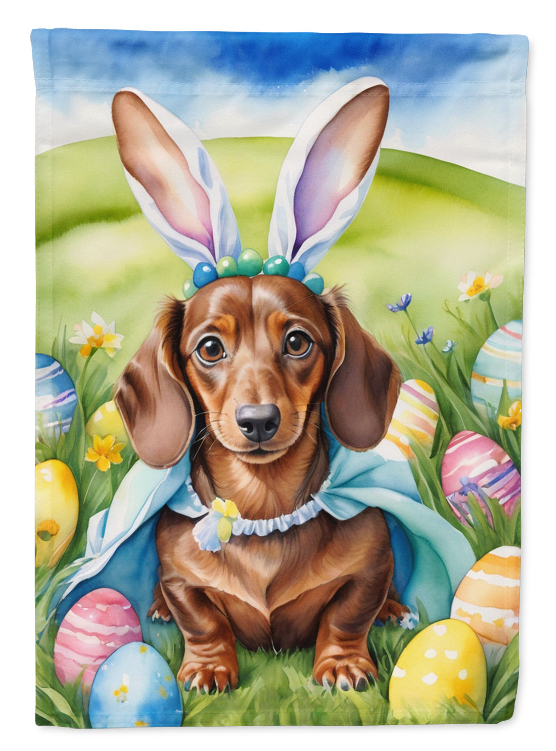 Dachshund Easter Egg Hunt House Flag