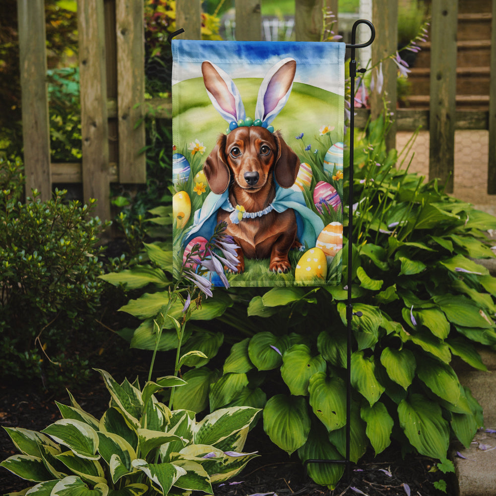 Dachshund Easter Garden Flag - Easter Egg Hunt - Dog-Themed Spring Yard Decor