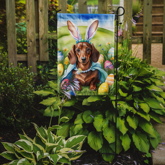 Dachshund Easter Garden Flag - Easter Egg Hunt - Dog-Themed Spring Yard Decor