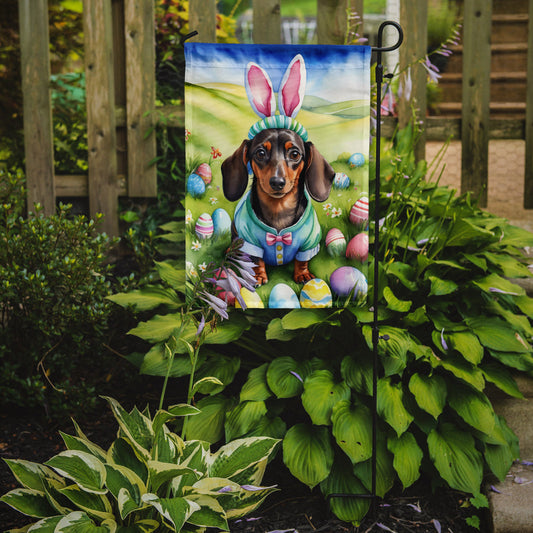 Dachshund Easter Garden Flag - Easter Egg Hunt - Dog-Themed Spring Yard Decor