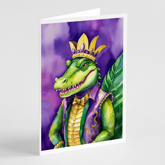 Alligator King of Mardi Gras Greeting Cards Pack of 8