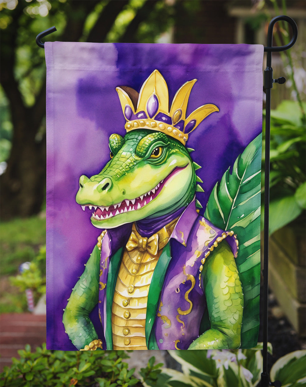Alligator King of Mardi Gras Garden Flag – Decorative Garden Flag by Caroline's Treasures