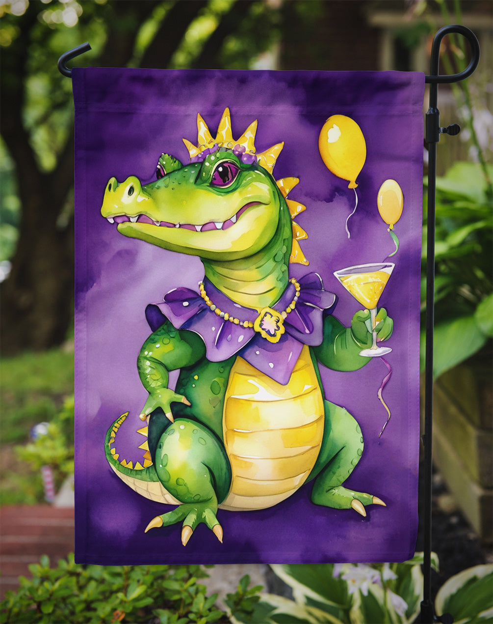 Alligator Mardi Gras Garden Flag – Decorative Garden Flag by Caroline's Treasures