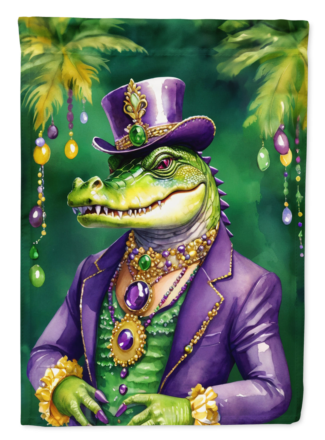 Alligator King of Mardi Gras House Flag