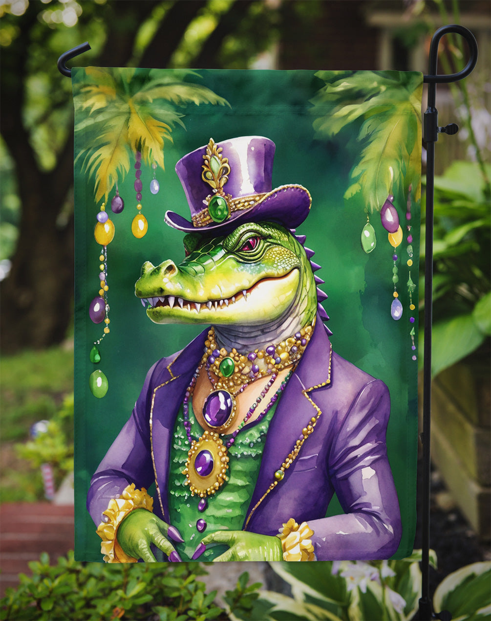 Alligator King of Mardi Gras Garden Flag – Decorative Garden Flag by Caroline's Treasures