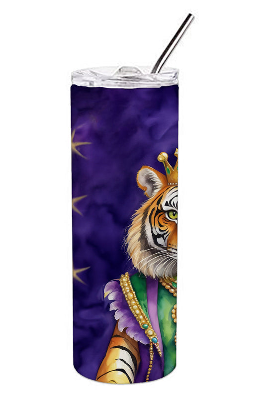 Tiger the King of Mardi Gras Stainless Steel Skinny Tumbler