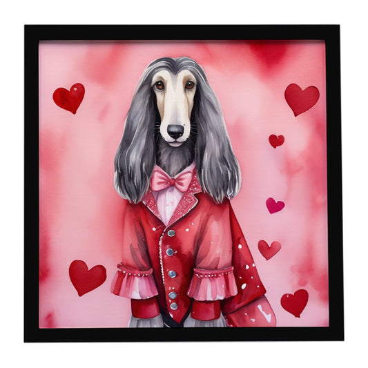 Afghan Hound My Valentine Framed Metal Print