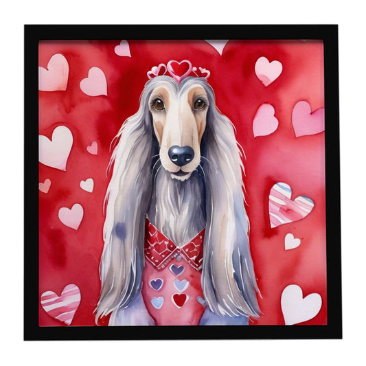 Afghan Hound My Valentine Framed Metal Print