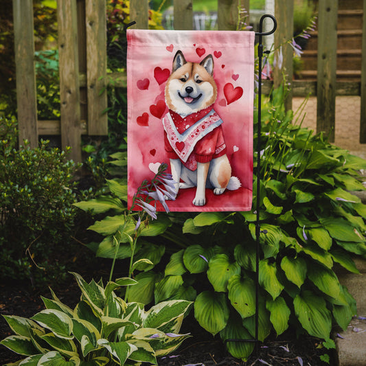Akita Valentine’s Day Garden Flag – Dog-Themed Heart Yard Decor