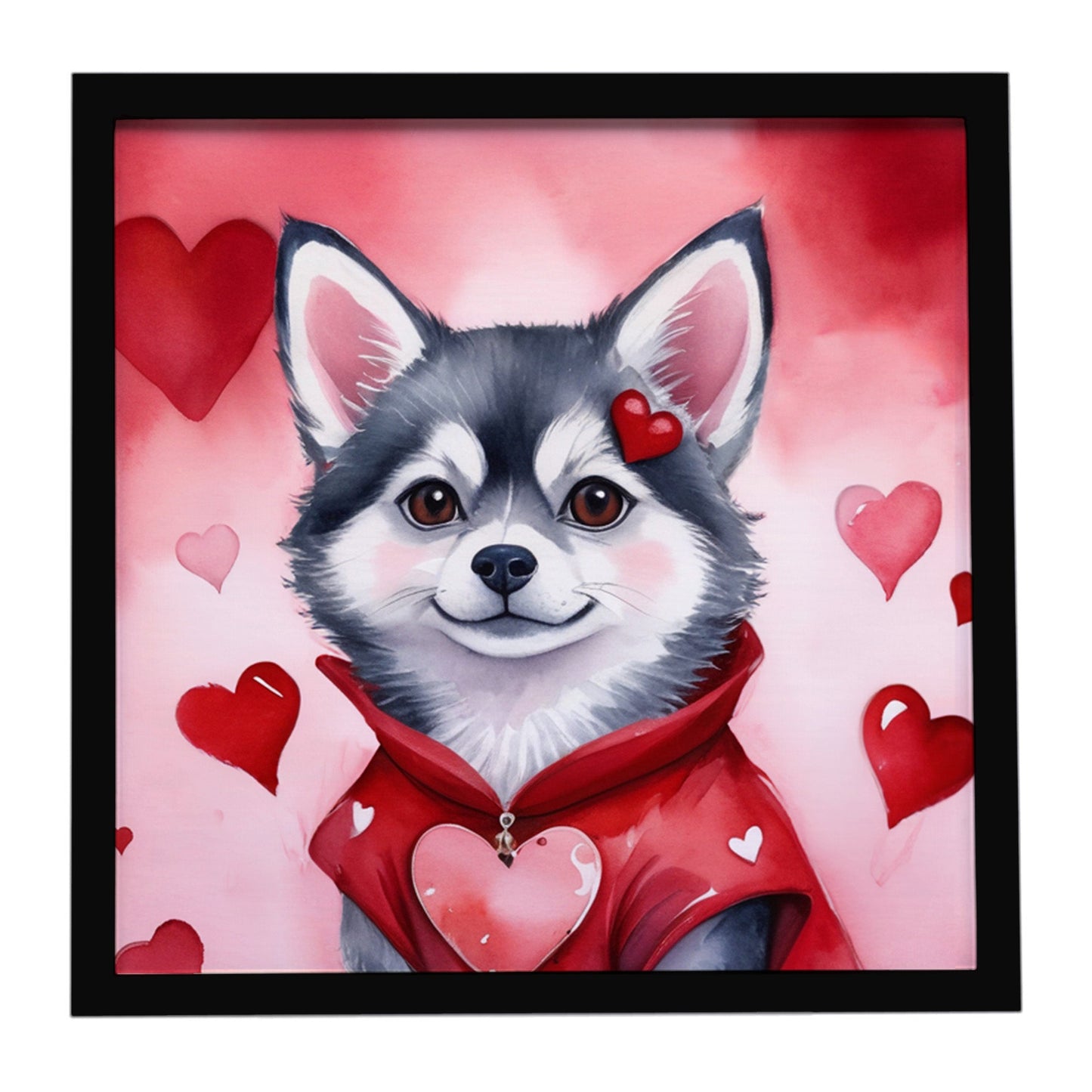 Alaskan Klee Kai My Valentine Framed Metal Print