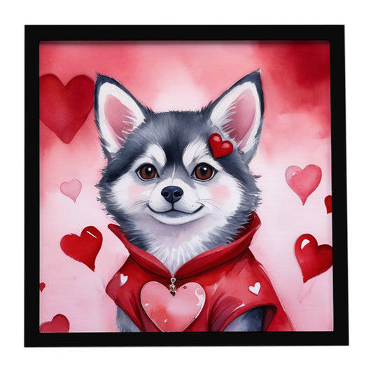 Alaskan Klee Kai My Valentine Framed Metal Print