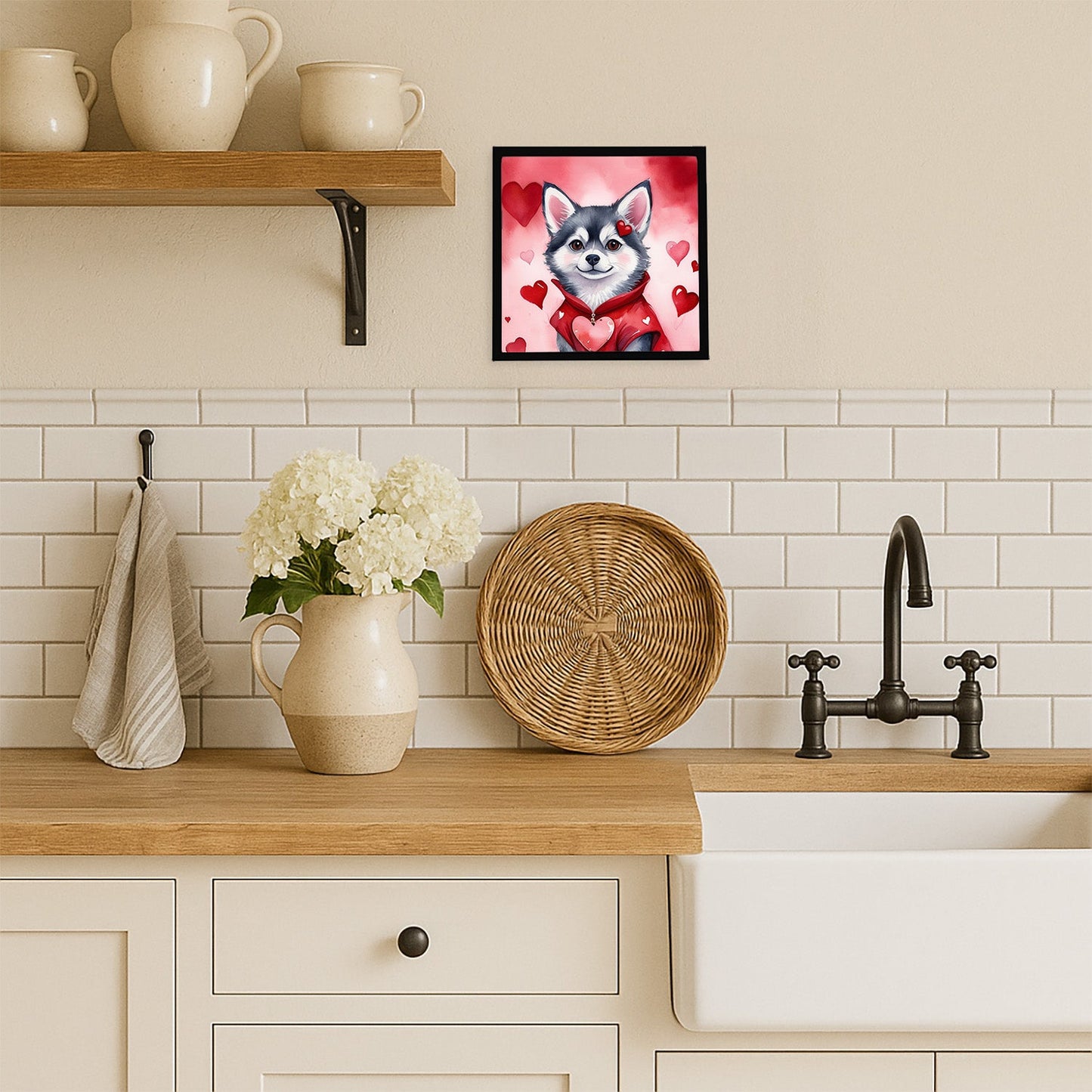 Alaskan Klee Kai My Valentine Framed Metal Print