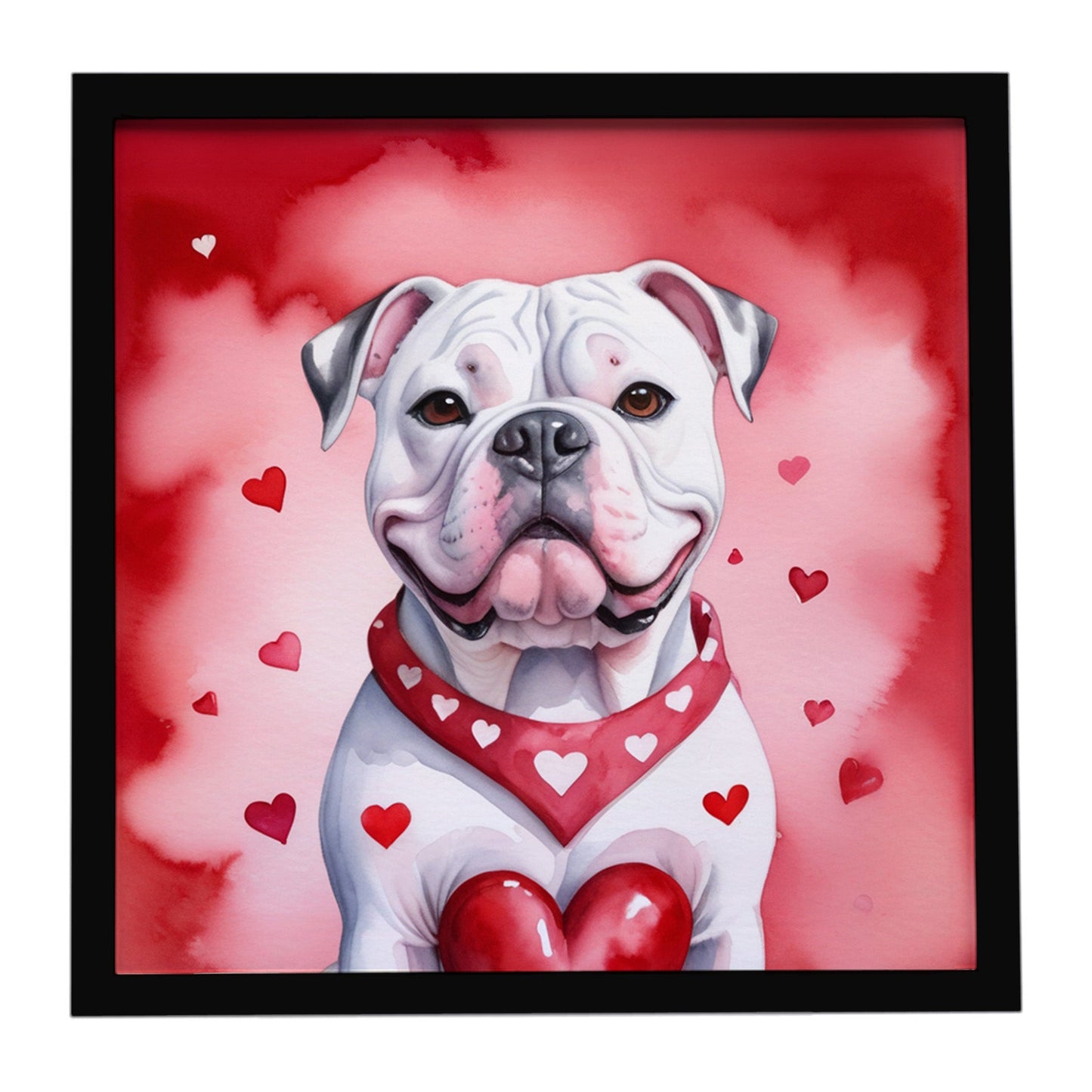 American Bulldog My Valentine Framed Metal Print