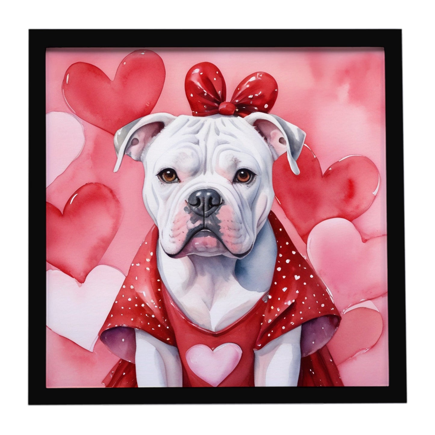 American Bulldog My Valentine Framed Metal Print