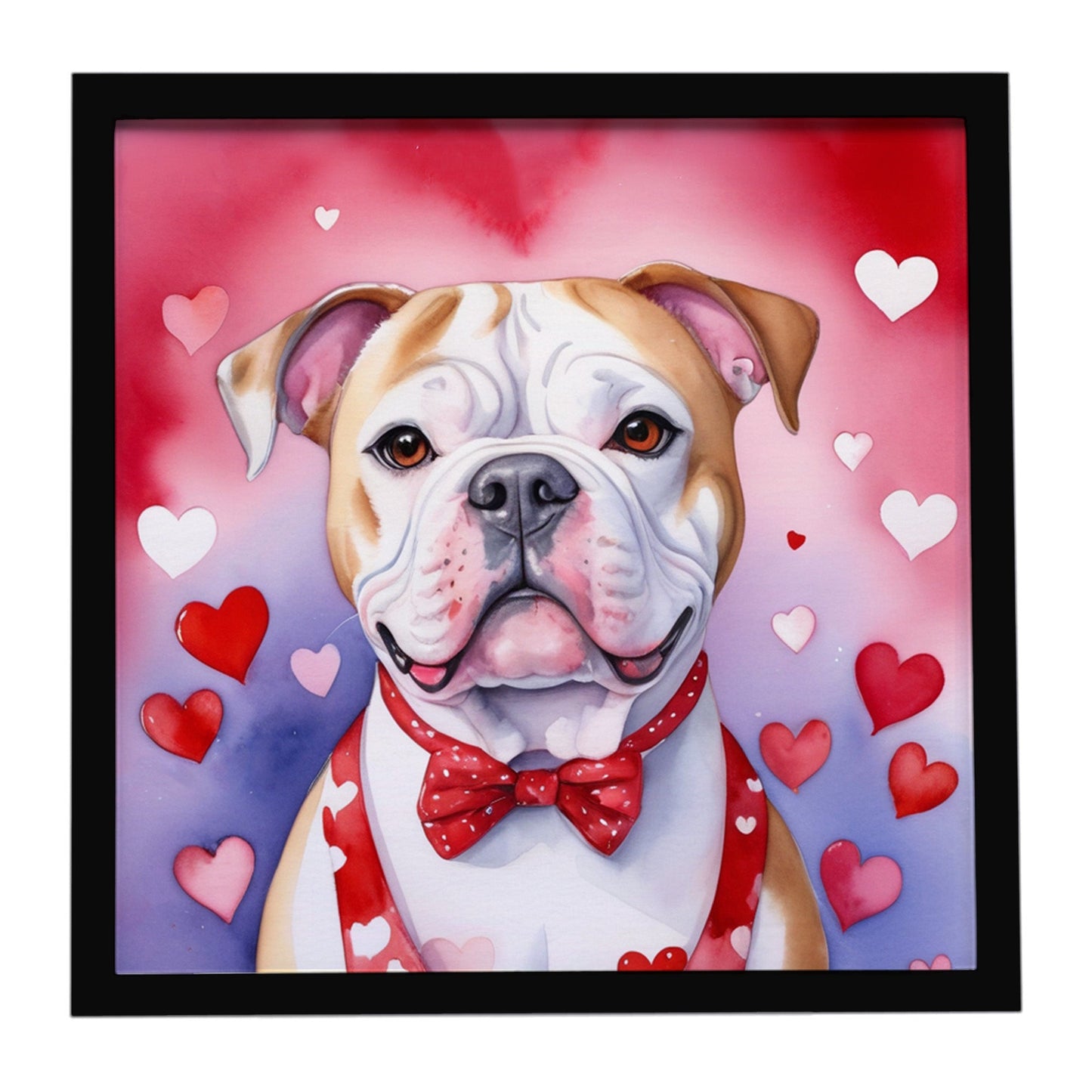 American Bulldog My Valentine Framed Metal Print