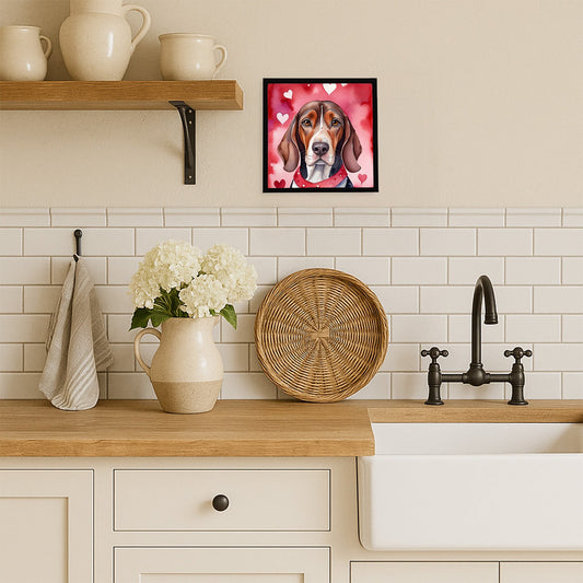 American English Coonhound My Valentine Framed Metal Print